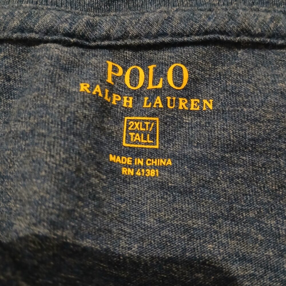 POLO Ralph Lauren Long Sleeve Blue T-shirt 2XLT/Tall - Picture 2 of 3